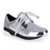 Splicing Trendy et chaussures de sport de suède design femme - Gris Clair 37