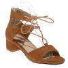Stylish Chunky Heel and Lace-Up Design Women's Sandals - BROWN 37