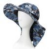 Camouflage numérique Bucket Hat Bouton élégant Sun-Resistant Drawstring Hommes - Camouflage Marine 