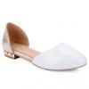 Sweet Colour Block and Patent Leather Design Women's Flat Shoes - Blanc 39