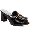 Trendy Chain and Fringe Design Women's Slippers - Noir 35