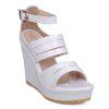 Élégant boucle cheville et les sandales de plate-forme de conception de femmes - Blanc 35