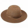 Trendy Alloy Decorated Solid Color Dome Beach Straw Hat For Women - Kaki 