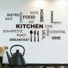 Mode amovible Lettre modèle Stickers muraux pour la décoration de cuisine - Noir 
