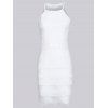 Trendy Jewel Neck manches creux Dress Out Laciness pour les femmes - Blanc XS