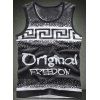 Modish Round Neck Letters Pattern Breathable Sleeveless Men's Tank Top - multicolore L