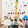 Mode Décoration Chambre amovible Colorful Blocks Animaux Motif Hauteur Stickers muraux Pour les enfants - coloré 