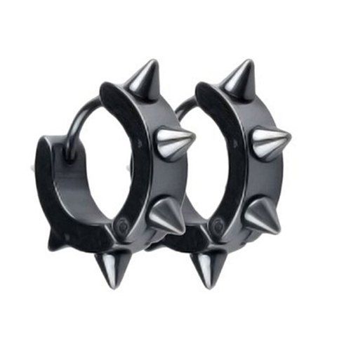 

Pair of Punk Style Rivet Earrings, Black