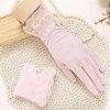 Pair of Chic Embroidery Lace Embellished Touch Screen Women's Gloves - Rose 