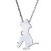 Chic Heart Hollow Out Dog Pendant Necklace For Women - Argent 