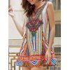 Ethnic Style Sleeveless Colorful Print Tank Top Dress For Women - multicolore S