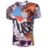 Slim Fit Cartoon Animals Imprimé Pull T-shirt pour les hommes - multicolore M