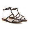 Fashionable Rivets and T-Strap Design Women's Sandals - Noir 39