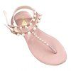Leisure Flip Flop and Faux Pearls Design Women's Sandals - Rose 36