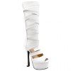 Fashion Cross-Strap and Super High Heel Design Women's Sandals - Blanc 38