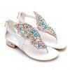 Trendy Strass et Sandales papillon design femme - Blanc 37