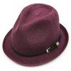 Pin Chic boucle de ceinture Agrémentée Sun-Resistant Jazz Hat femmes - Rouge vineux 
