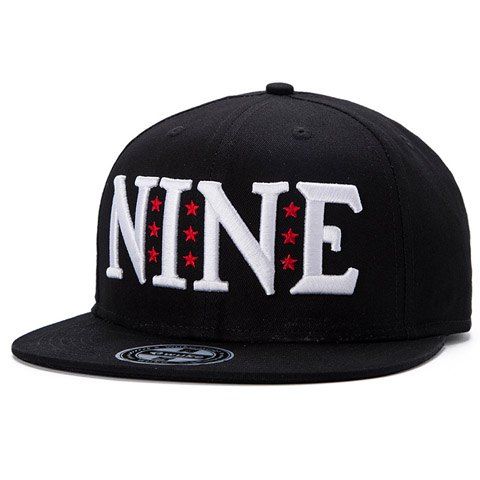Stylish Capital Letter and Five-Pointed Star Embroidery Men's Black Baseball Cap - Noir 