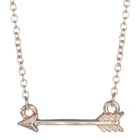 Chic Solid Color Arrow Shape Necklace For Women - d'or 