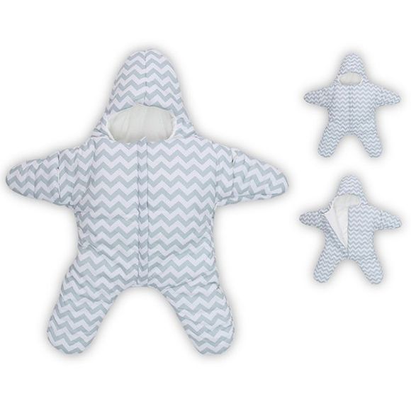 Stylish Thicken Wavy Striped Pattern Star Shape Super Soft Sleeping Bag For Baby - Bleu clair 