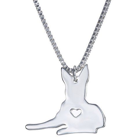 Graceful Dog Hollow Out Necklace For Women - Argent 