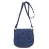 Leisure Hollow Out and Solid Color Design Women's Crossbody Bag - Bleu 