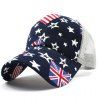 Stylish American Flag and Five-Pointed Star Pattern Breathable Mesh Men's Baseball Cap - Gris Clair 