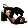 Fashion Chunky Heel and Ribbon Design Women's Sandals - Noir 39