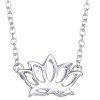 Simple Lotus Shape Hollow Out Pendant Necklace For Women - Argent 
