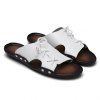 Simple Solid Colour and Lace-Up Design Men's Slippers - Blanc 42