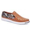 Stylish Print and Hollow Out Design Men's Casual Shoes - Brun 42