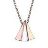 Simple Spliced Triangle Shape Pendant Necklace For Women - d'or 