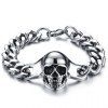 Skull Bracelet Chic en acier inoxydable pour les hommes - Argent 