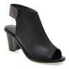 Trendy Peep Toe and Slingback Design Women's Sandals - Noir 38