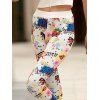 Stylish Colorful Scrawl Print Leggings For Women - Blanc ONE SIZE(FIT SIZE XS TO M)