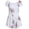 Off-The-épaule imprimé floral cordonnet de Romper Chic Femmes pour les femmes - Blanc XL
