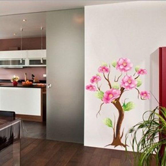 Motif floral à la mode Home Decor Stickers muraux amovibles - multicolore 