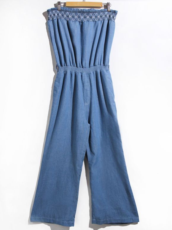 Trendy bretelles Demin Jumpsuit pour les femmes - Bleu S