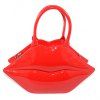 Stylish Lip Shape and Patent Leather Design Women's Tote Bag - Rouge 