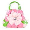 Sweet Flower and Color Block Design Women's Tote Bag - Rose 