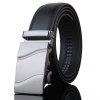 Noir large ceinture de style Wavy Stripe Shape embellies Métal Boucle Hommes - Noir 