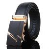 Noir large ceinture de style d'or Stripy embellies métalliques automatiques Boucle Hommes - Noir 