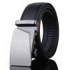 Noir large ceinture de style irréguliers trapézoïdales Bulge automatiques Boucle Hommes - Noir 