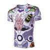 Neck Slimming Bee Imprimé ronde T-shirt pour les hommes - multicolore M