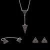 Ensemble Bijoux de Forme Triangle(Collier + Bracelet + Boucles d'oreilles) pour Femme - Noir 