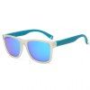 Chic Quadrate Frame Women's Blue and White Sunglasses - Bleu et Blanc 