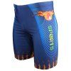 Cool 3D Flame Print Striped Elastic Waist Men's Boxer Swimming Trunks - Bleu 4XL