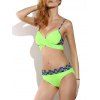 Wrap Bikini Set Rafraîchissant Spaghetti Strap Printed Underwire Femmes - Vert XL