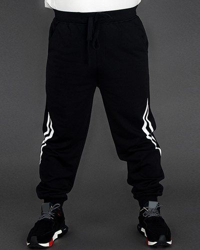Men's Loose Fit Plus Size Lace Up Sports Style Printing Pants - Noir 2XL