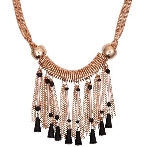 Chaînes Chic Triangle collier de perles pour les femmes - d'or 